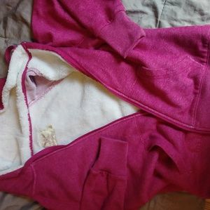 Pink zip up shearing like hoodie